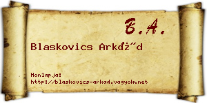Blaskovics Arkád névjegykártya
